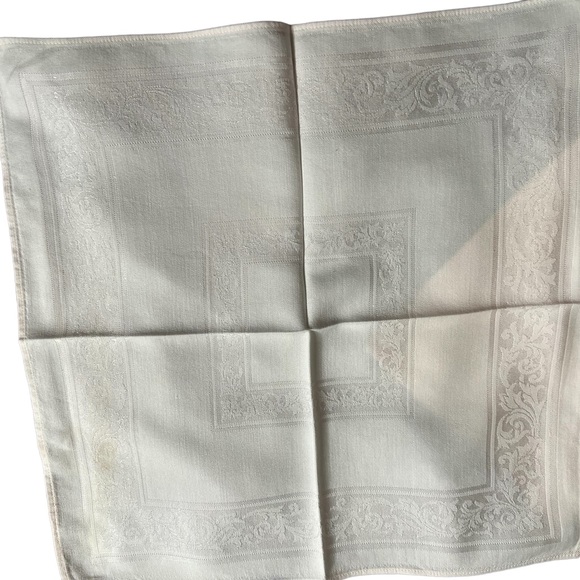 Vintage Set of 4 Blush Pink Jacquard Irish Linen Dinner Napkins - Picture 4 of 4